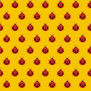 Cute Ladybug Seamless Pattern Background Vector Illustration Illustrazione stock
