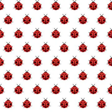 Cute Ladybug Seamless Pattern Background  Illustration Illustrazione stock