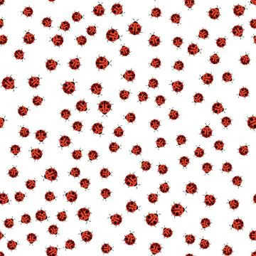 Cute Ladybug Seamless Pattern on Background Illustration Stockillustratie