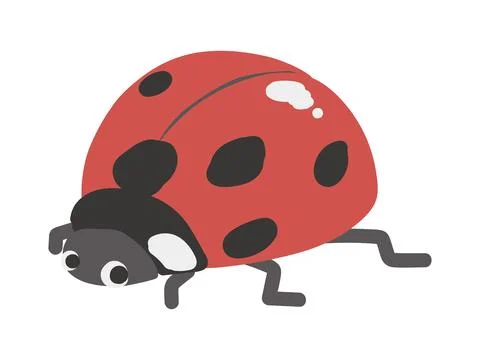 Cute ladybug. Simple and flat design. Stock Illustration
