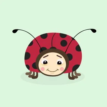 Cute Ladybug vector. Ilustración de archivo