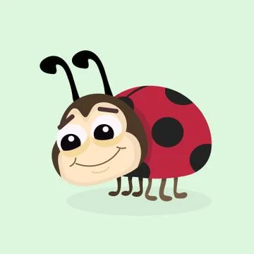 Cute Ladybug vector. Ilustración de archivo