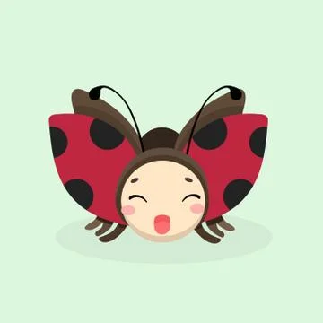 Cute Ladybug vector. Ilustración de archivo