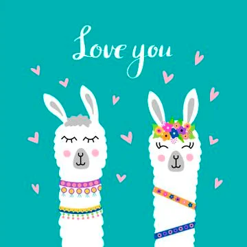 Cute Lama faces. Illustrazione stock