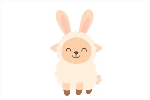 Cute Lamb with Bunny Ears for Easter Celebrations Stock Illustration
