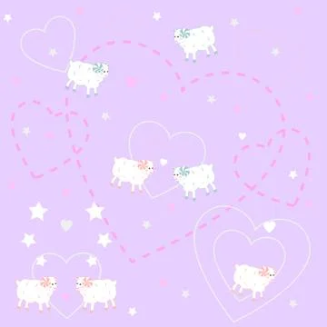 Cute lambs Stock Illustration