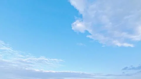 Cute large clouds in the blue sky backdrop - photo of nature Stock Photos