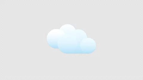 Cute large clouds weather icon animation on an alpha channel in 4k Stock Footage 276328790