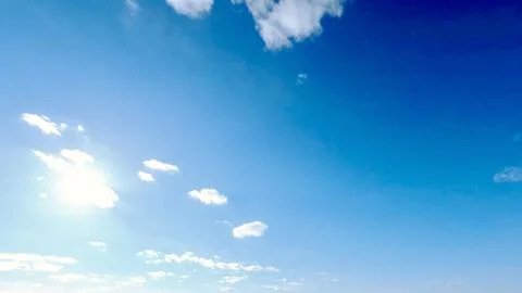 Cute large white clouds in the blue sky bg - photo of nature Stock Photos