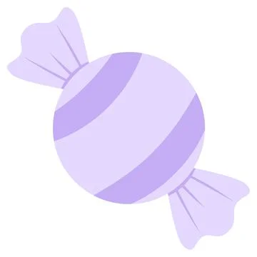Cute Lavender Candy Vector Illustration in Pastel Kawaii Style for Sweet De.. 库存插图