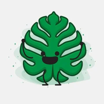 Cute Leaf Vector Character Stock Illustration