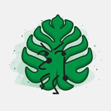 Cute Leaf Vector Character Stock Illustration
