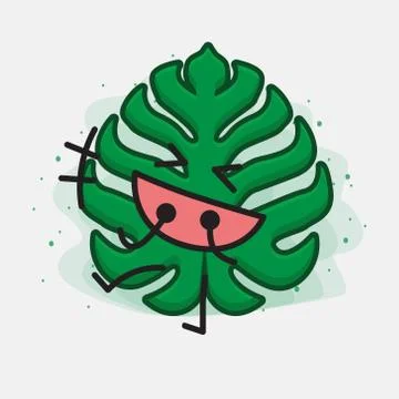 Cute Leaf Vector Character Stock Illustration