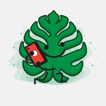 Cute Leaf Vector Character Stock Illustration