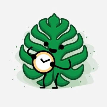 Cute Leaf Vector Character Illustrazione stock