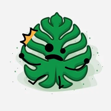 Cute Leaf Vector Character Stock Illustration