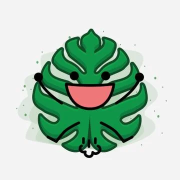 Cute Leaf Vector Character Stock Illustration