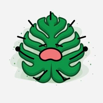 Cute Leaf Vector Character Stock Illustration