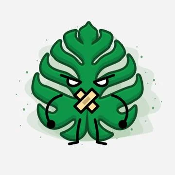 Cute Leaf Vector Character Stock Illustration