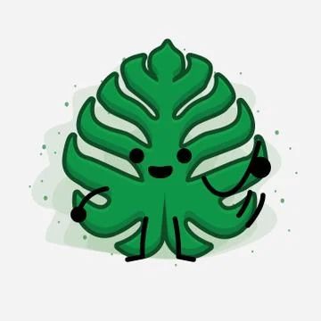 Cute Leaf Vector Character Stock Illustration