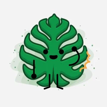 Cute Leaf Vector Character Stock Illustration