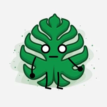 Cute Leaf Vector Character Illustrazione stock