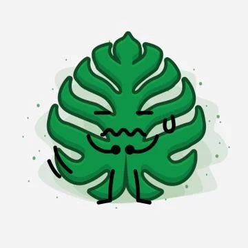 Cute Leaf Vector Character Stock Illustration