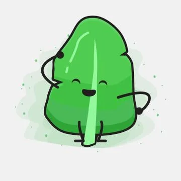 Cute Leaf Vector Character Stock Illustration