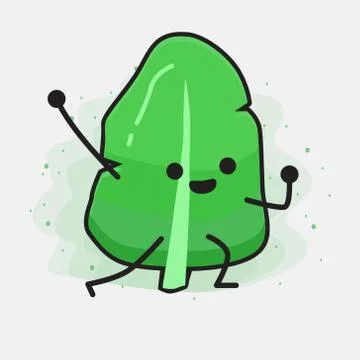 Cute Leaf Vector Character Stock Illustration