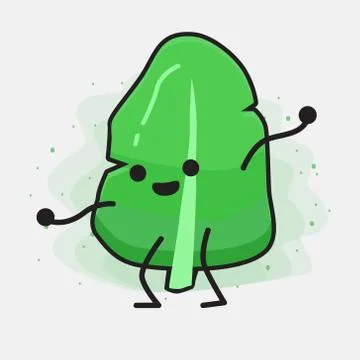 Cute Leaf Vector Character Stock Illustration