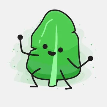 Cute Leaf Vector Character Stock Illustration
