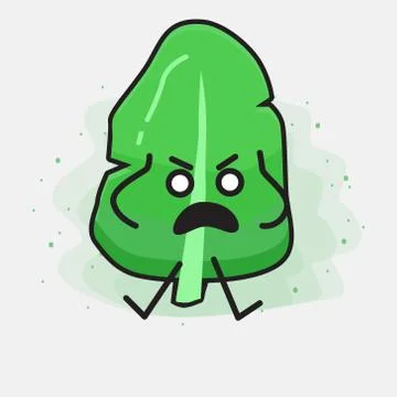 Cute Leaf Vector Character Stock Illustration