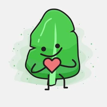 Cute Leaf Vector Character Stock Illustration