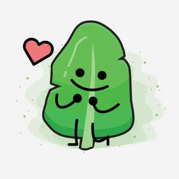 Cute Leaf Vector Character Stock Illustration