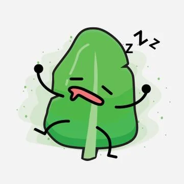 Cute Leaf Vector Character Stock Illustration