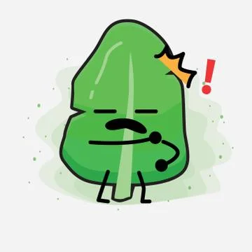 Cute Leaf Vector Character Illustrazione stock