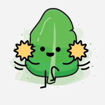 Cute Leaf Vector Character Stock Illustration