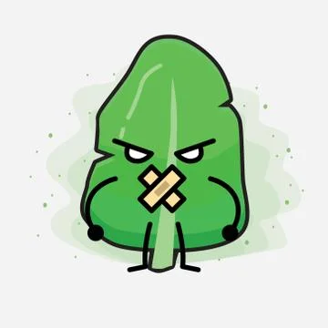 Cute Leaf Vector Character Stock Illustration