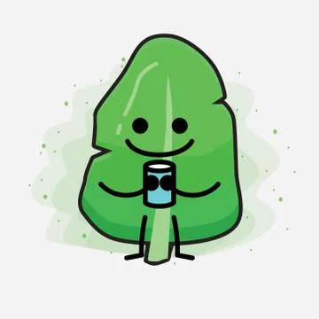 Cute Leaf Vector Character Stock Illustration