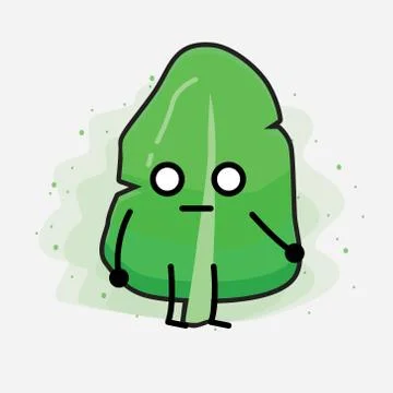 Cute Leaf Vector Character Stock Illustration
