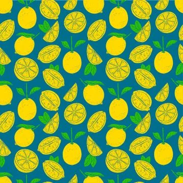 Cute lemon background Stock Illustration