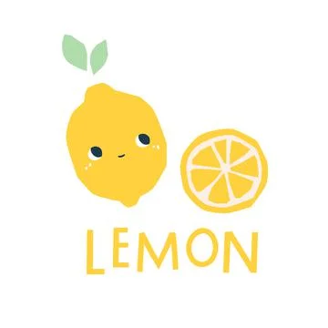 Cute lemon character Stock Illustration