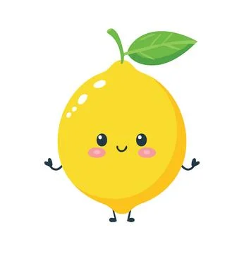 A cute Lemon fruit illustration Stock Illustration