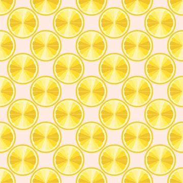 Cute lemon slice design seamless pattern background wallpaper. Vector art Stock Illustration