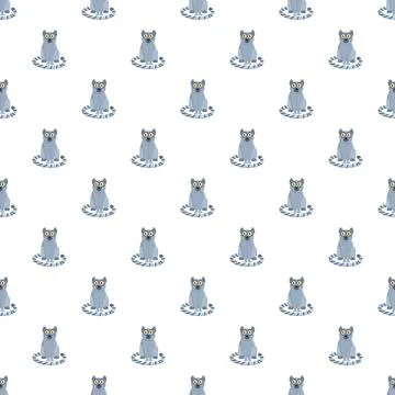 Cute lemur cartoon pattern repeating design Illustrazione stock