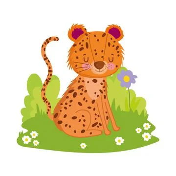 Cute leopard cartoon Stock Illustration