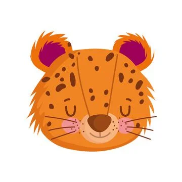 Cute leopard face cartoon Illustrazione stock