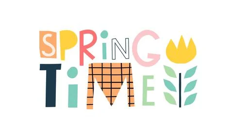 Cute lettering springtime Stock Illustration