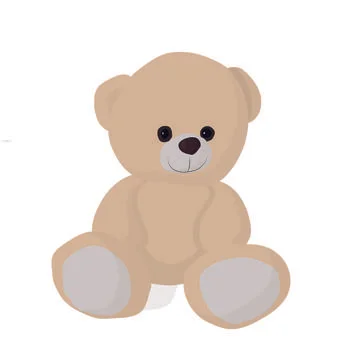 Cute light beige teddy bear. Soft toy. Stock Illustration