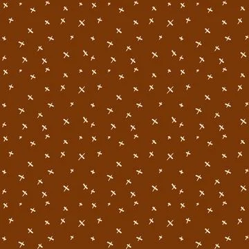 Cute, light crosses on a brown background Illustrazione stock